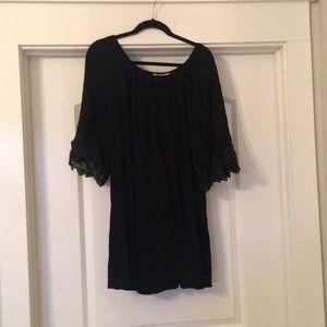 Black boutique tunic top